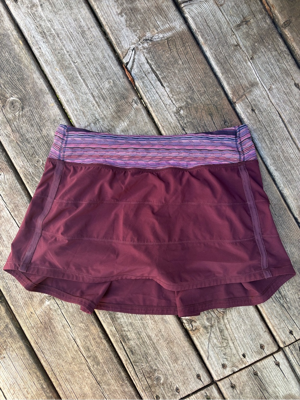 lululemon athletica Maroon Skort with Striped Waistband